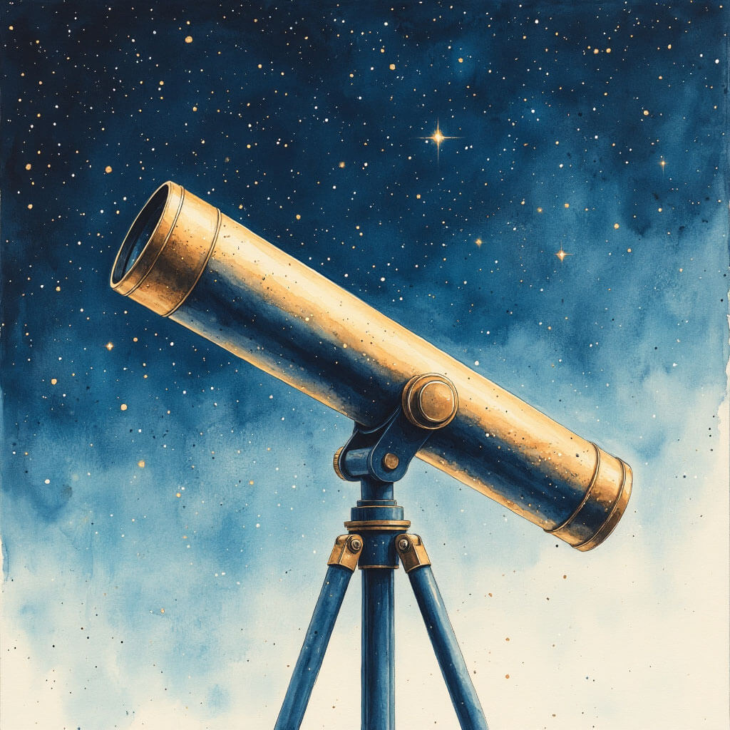 Abstrakte Darstellung von Himmelsbeobachtung und Perspektive